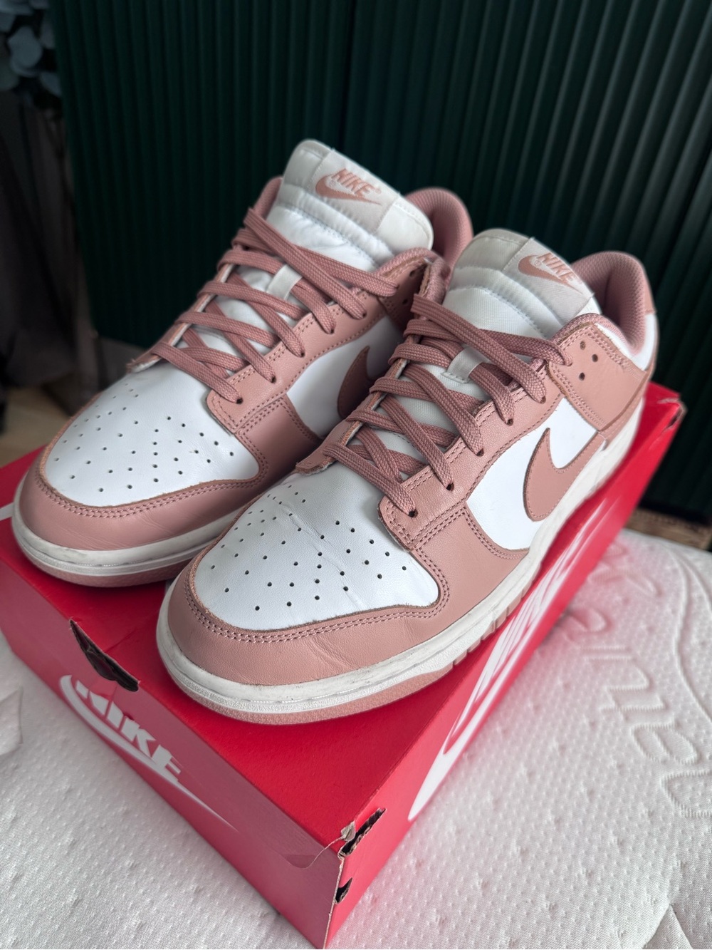 Nike Women’s Low-Top Sneakers - White and Dusty Rose